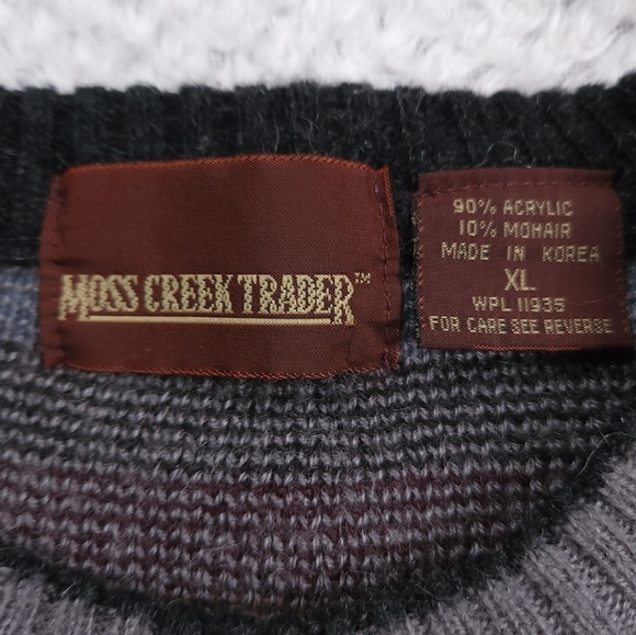 Moss Creek Trader 90s Mohair Blend Geometric Grandpa Sweater sz XL - Picture 3 of 4